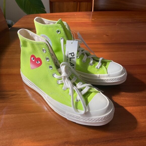 Bright Green CDG Play Chuck Converse (Unisex, W9, M7) NWT - Picture 1 of 5